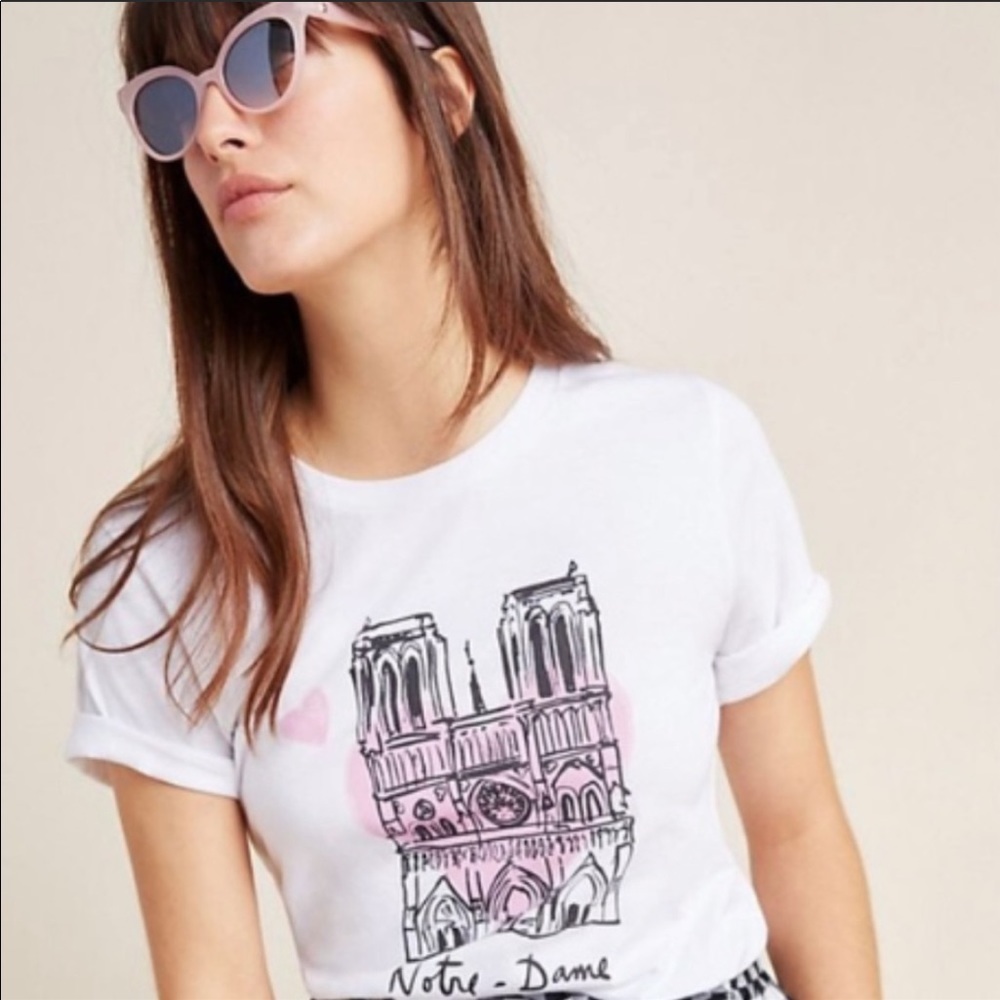 🌸 Notre Dame Graphic Tee by Anthropologie